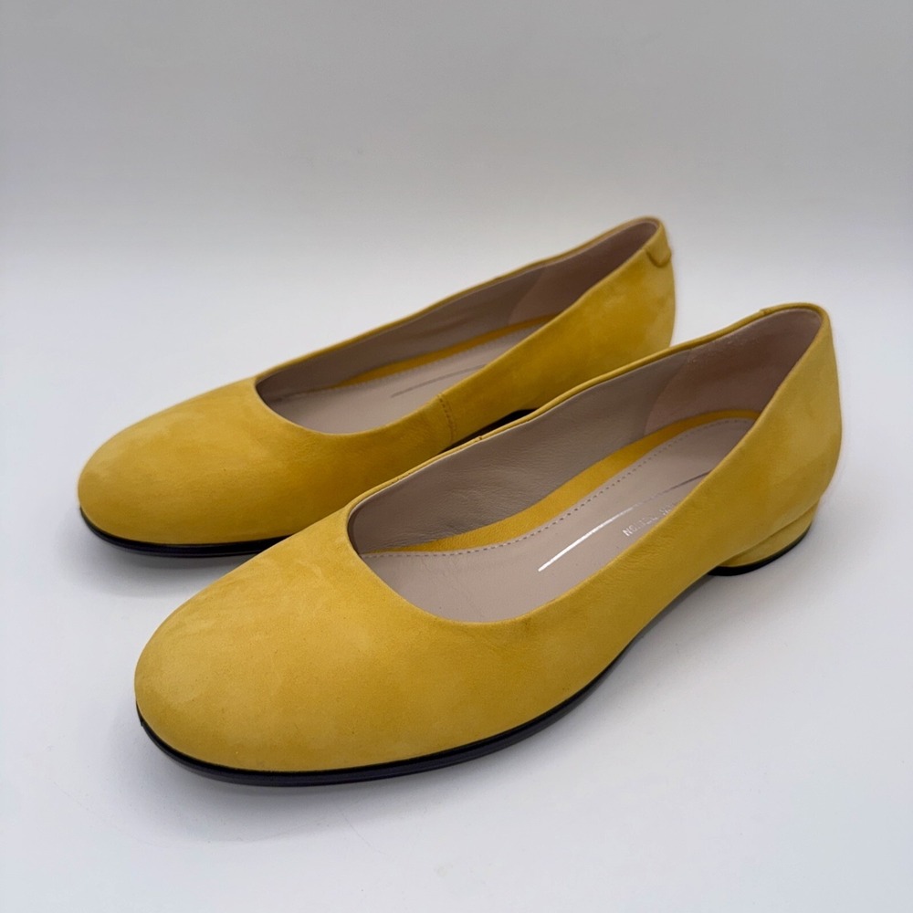 Ecco Anine Ballet Flats Women's Size 5 EU 36 Yellow Suede